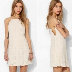 Urban Outfitters Pins and Needles Ivory lace halter mini dress Size Small